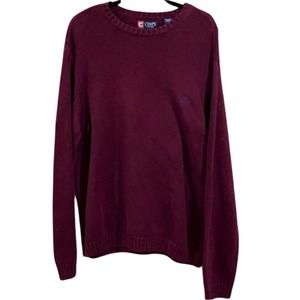 Chaps Burgandy Long Sleeve Sweater Size XL